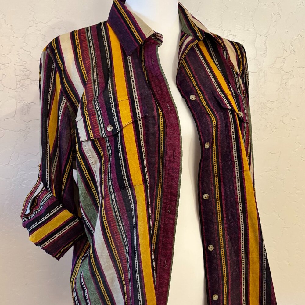 Ralph Lauren. Vintage. Button-front shirt. Multi-colors